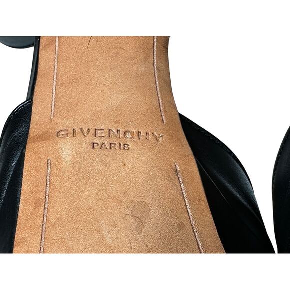 Givenchy Black Leather Ankle Strap Shark Lock Platform Heels Sandals Size 39 - Picture 7 of 8